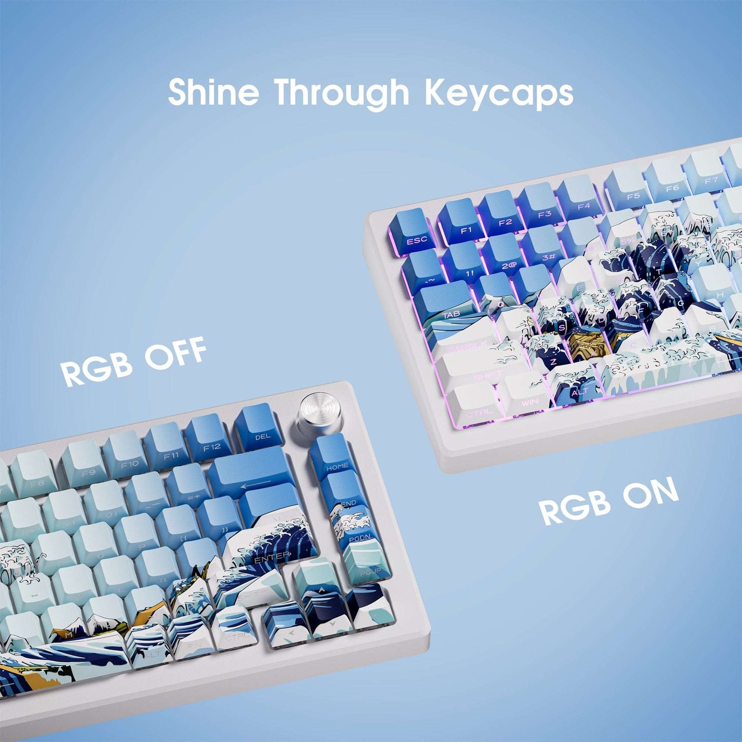 XVX Wave of Kanagawa Cherry Profile Side Print Dye-sub PBT Keycap Set (131-Key)