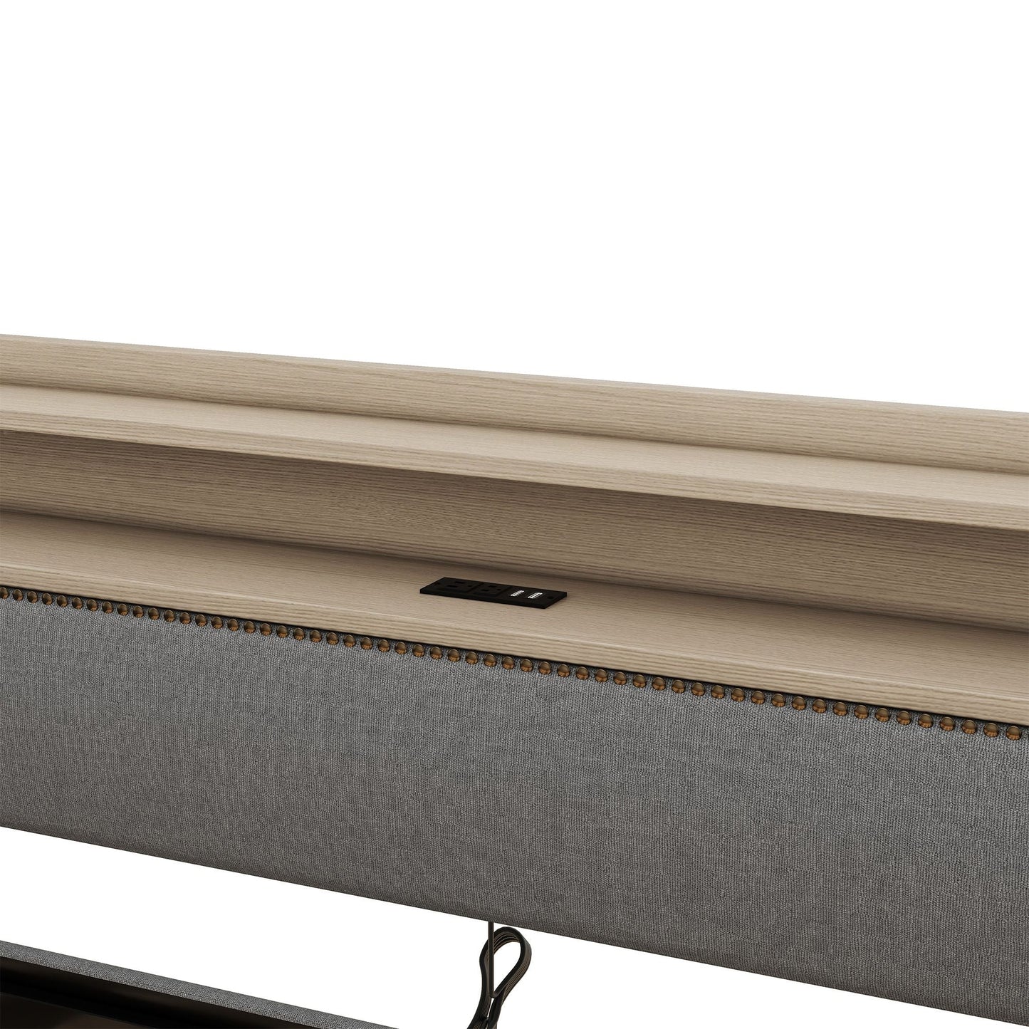 Twin Size Daybed with Storage Drawers, Upholstered Daybed with Charging Station and LED Lights, Gray(Old Item W1580S00034)