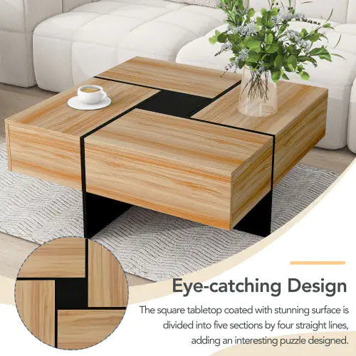 Sleek Slider Coffee Table with Secret Storage