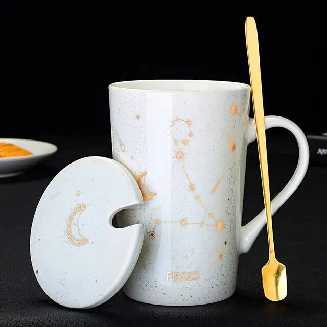 12 Constellations Creative Mug w/ Spoon