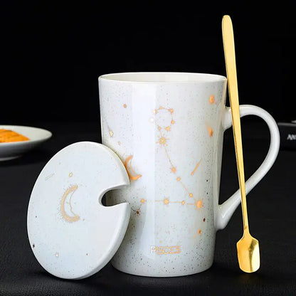 12 Constellations Creative Mug w/ Spoon