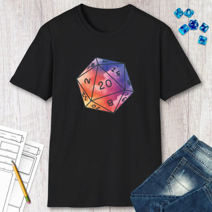 Watercolor Clouds D20 Dice Shirt
