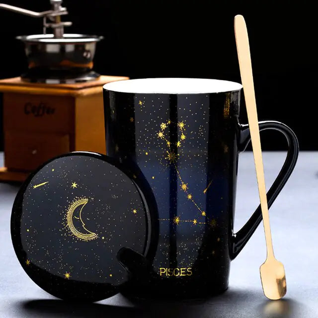 12 Constellations Creative Mug w/ Spoon